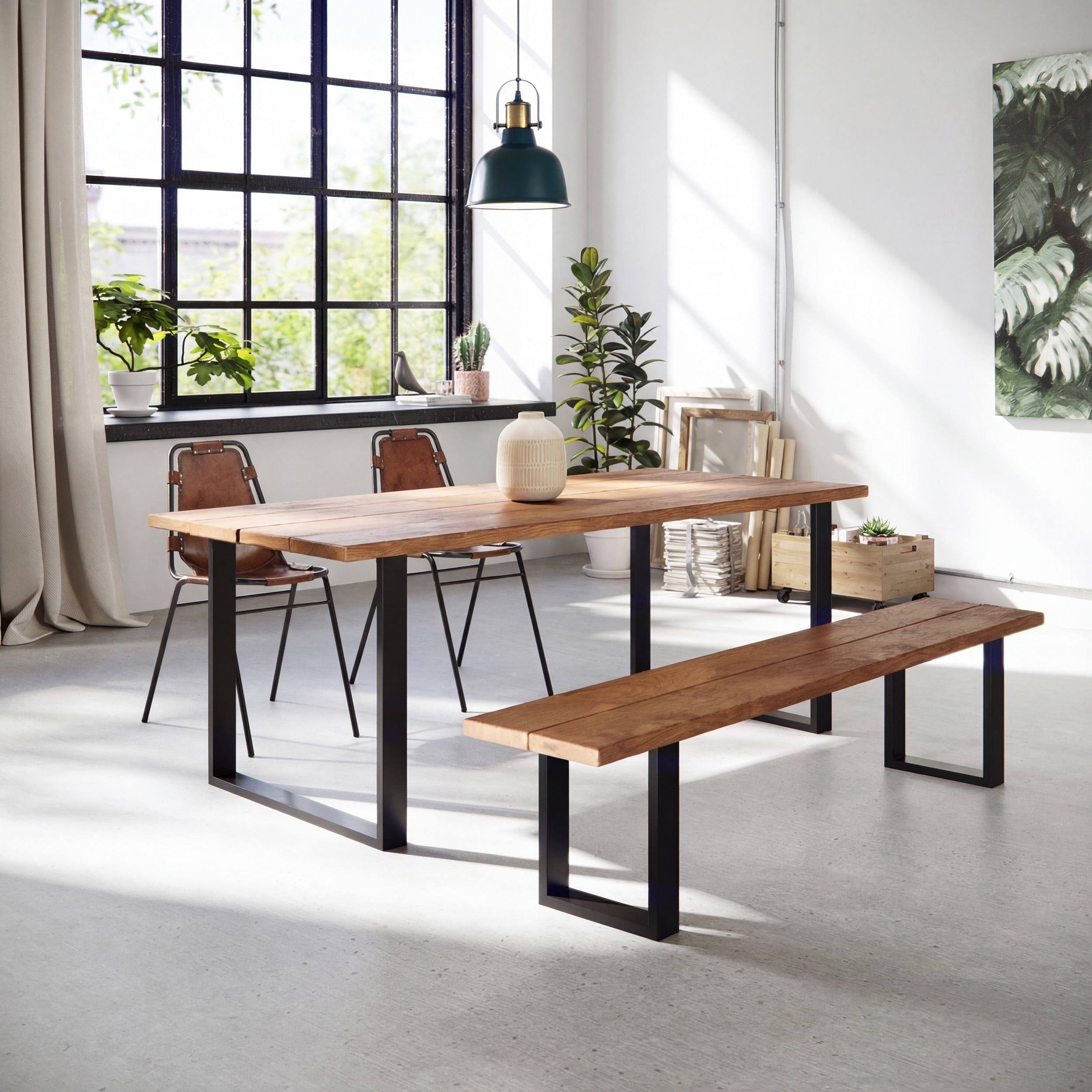 Square Industrial Legs | 71cm Table Wide