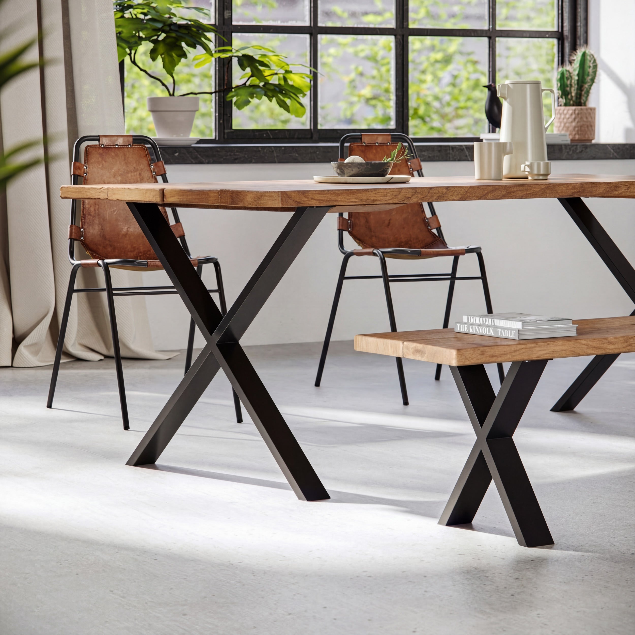 X-Frame Industrial legs | 71cm Table Wide