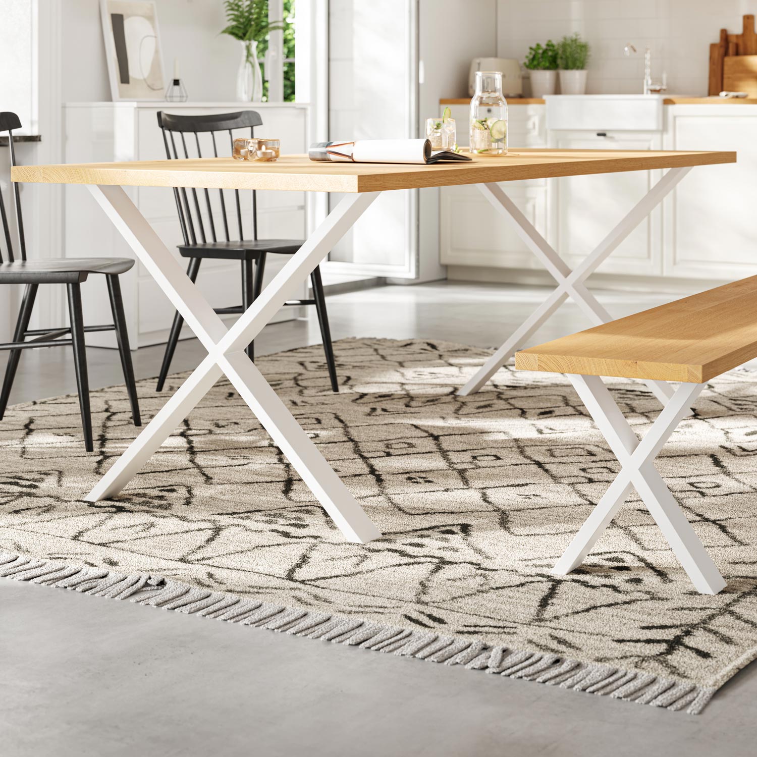 X-Frame Industrial legs | 71cm Table Wide