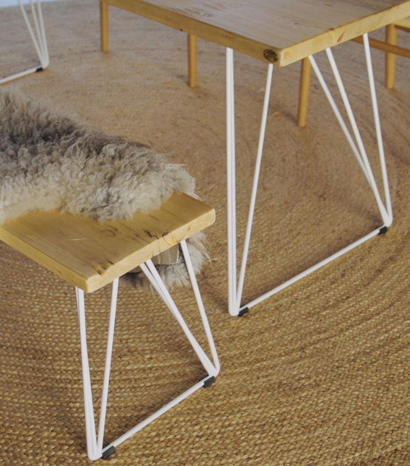 White Wireframe Metal Legs