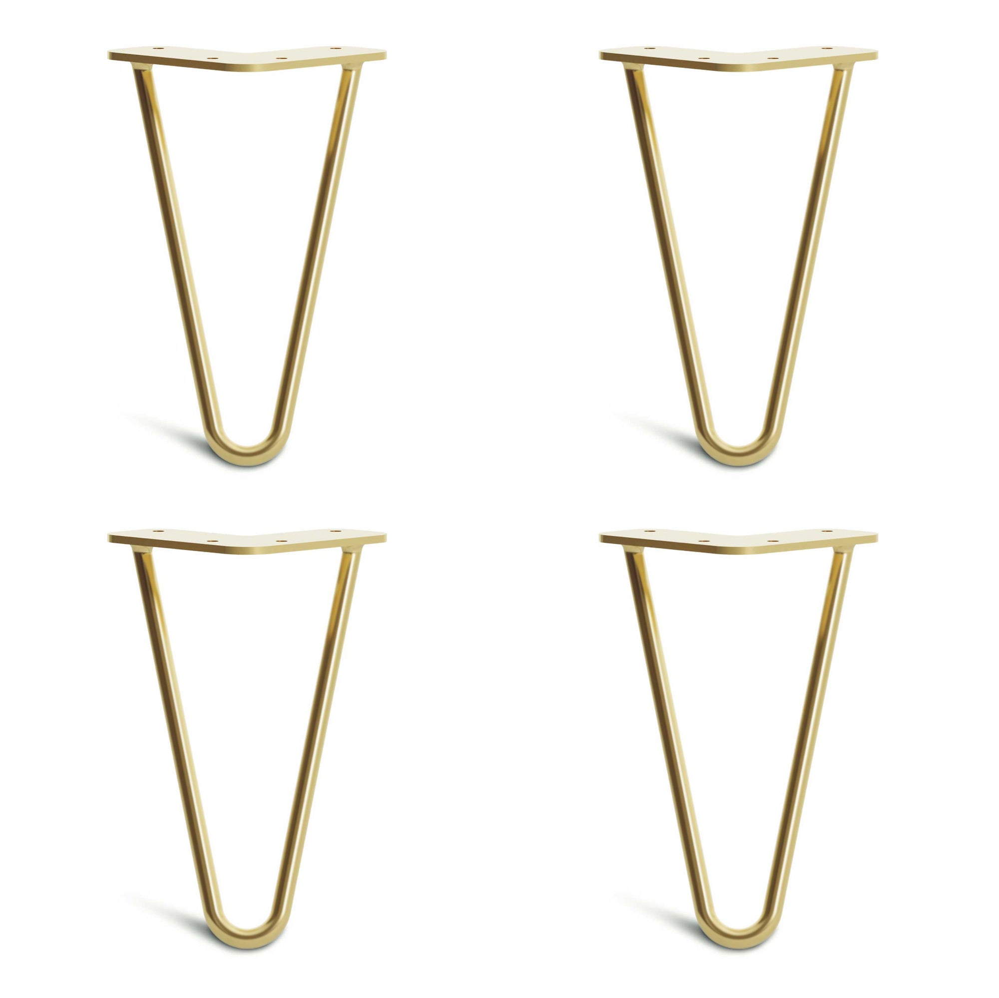 20cm Hairpin Legs - Cabinet-2 Rod-Satin Brass-The Hairpin Leg Co.