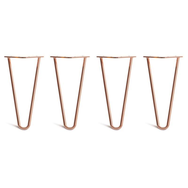 25cm Hairpin Legs - Low Coffee Table-2 Rod-Copper-The Hairpin Leg Co.