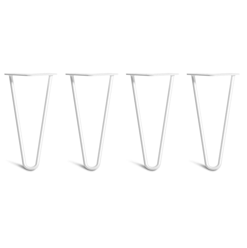 25cm Hairpin Legs - Low Coffee Table-2 Rod-White-The Hairpin Leg Co.