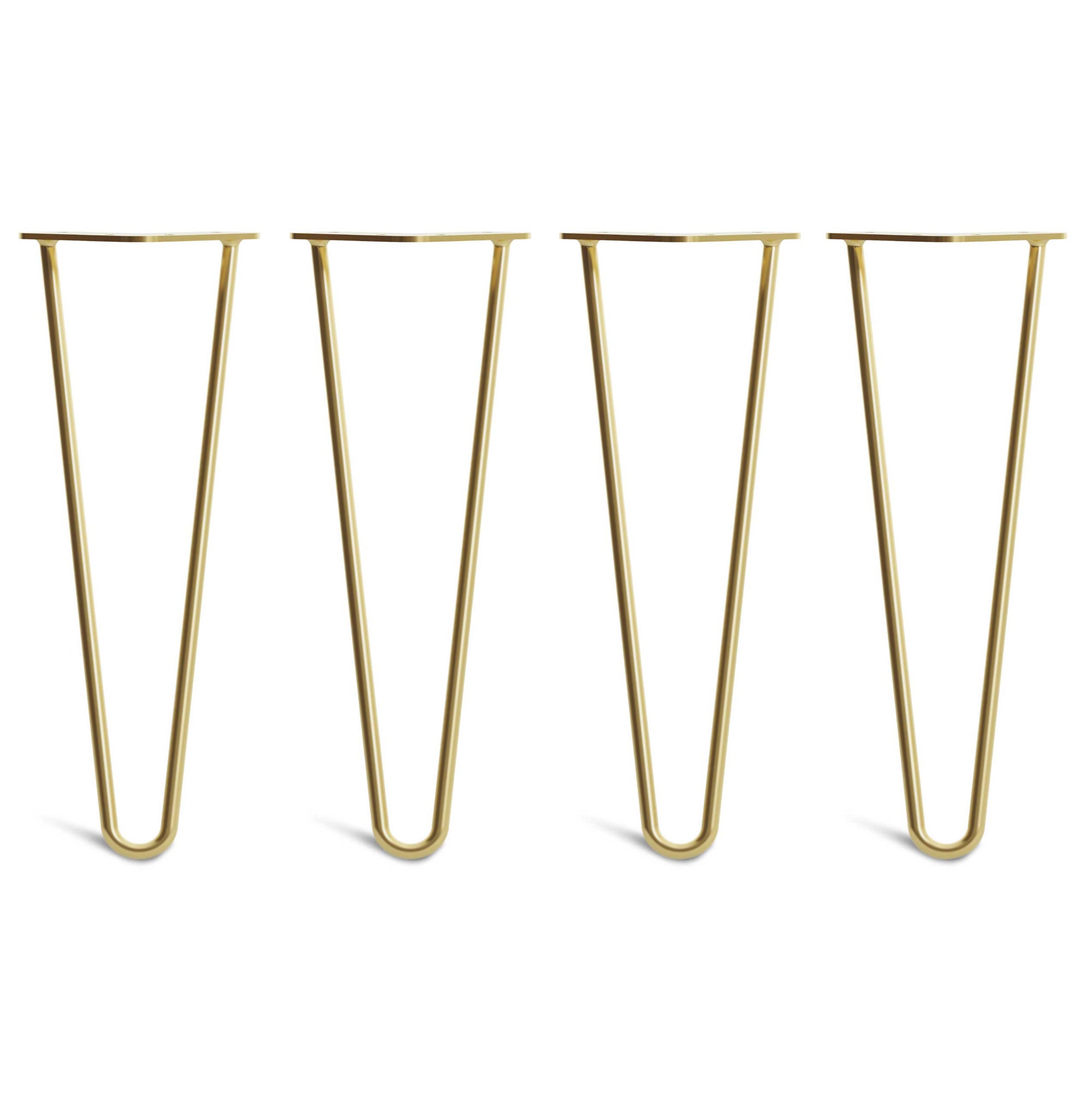 35cm Hairpin Legs - Coffee Table-2 Rod-Satin Brass-The Hairpin Leg Co.