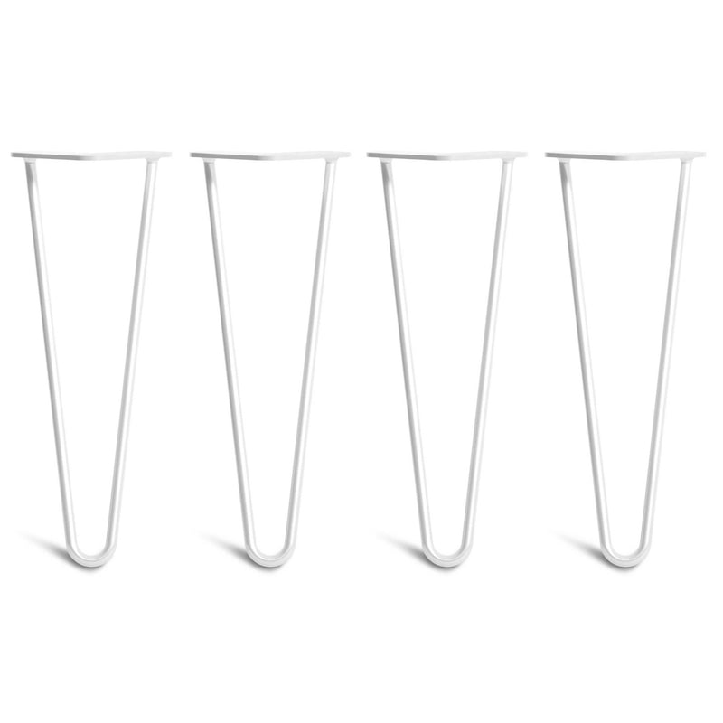 35cm Hairpin Legs - Coffee Table-2 Rod-White-The Hairpin Leg Co.