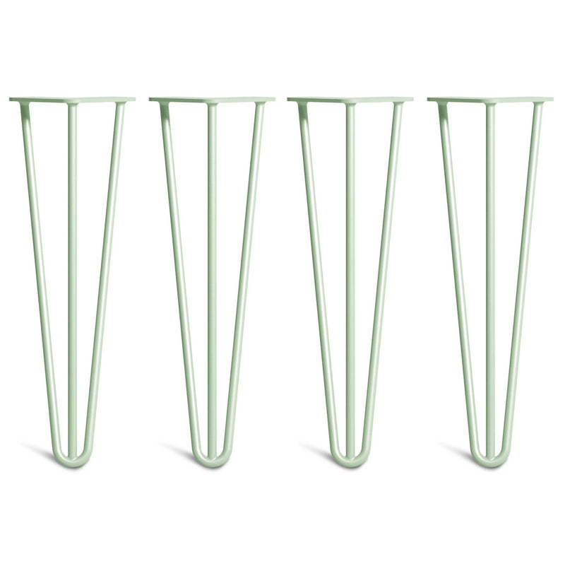 40cm Hairpin Legs - Bench-3 Rod-Pastel Green-The Hairpin Leg Co.