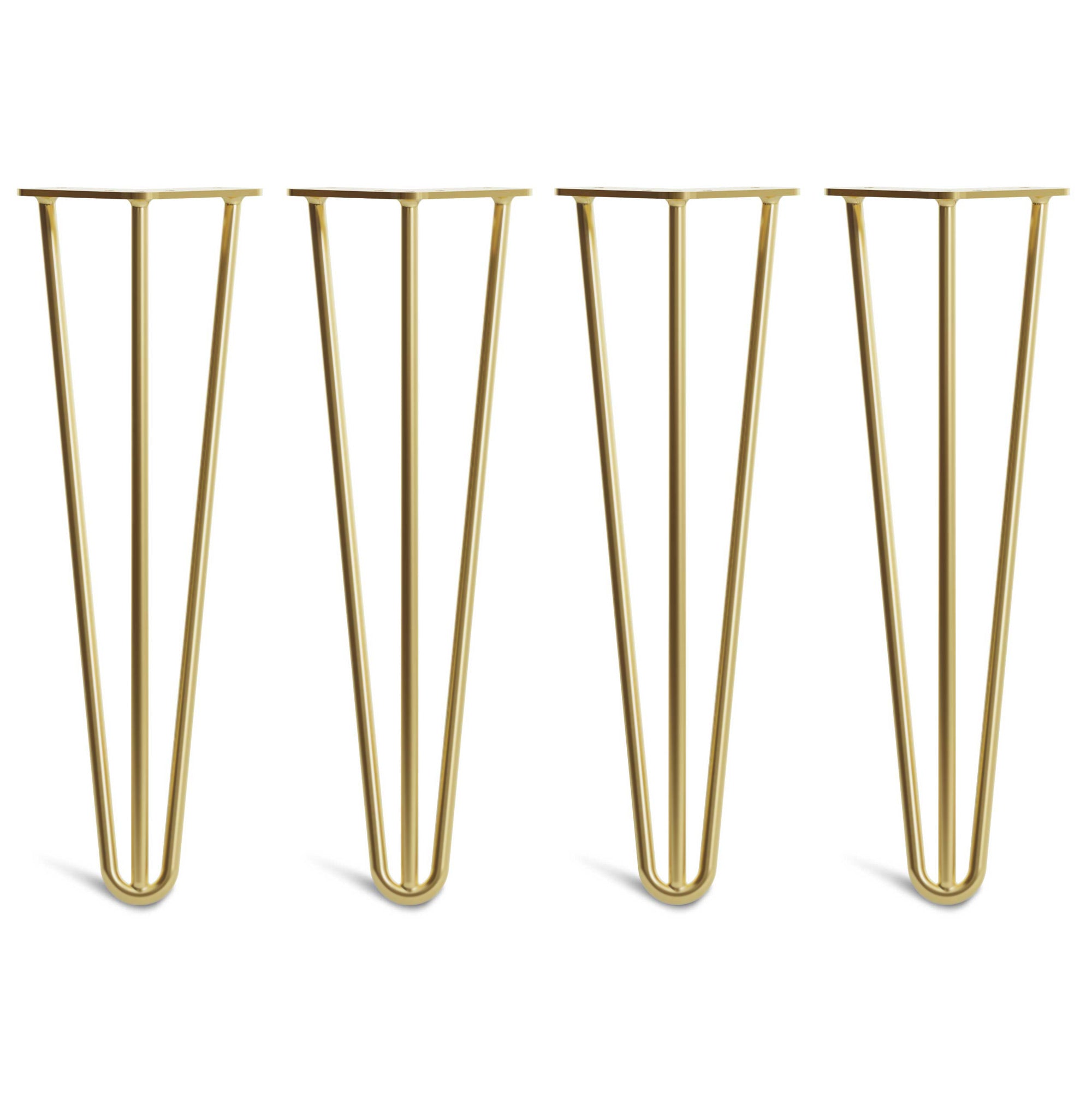 40cm Hairpin Legs - Bench-3 Rod-Satin Brass-The Hairpin Leg Co.