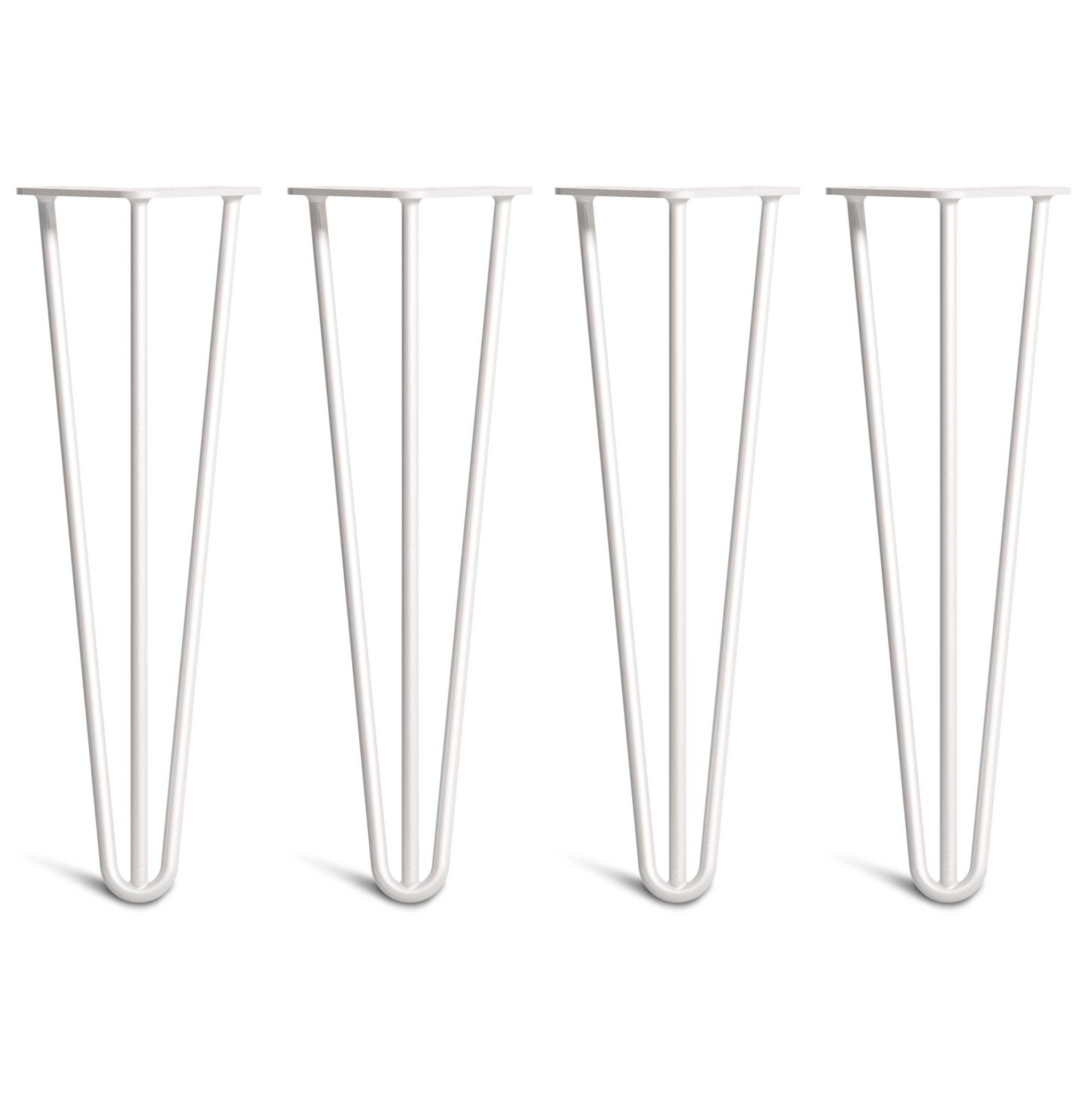 40cm Hairpin Legs - Bench-3 Rod-White-The Hairpin Leg Co.