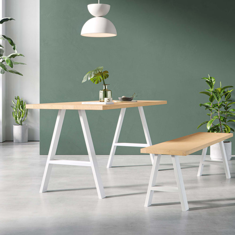 A-Frame Industrial legs-Table (H71cm x W58cm)-White-The Hairpin Leg Co.