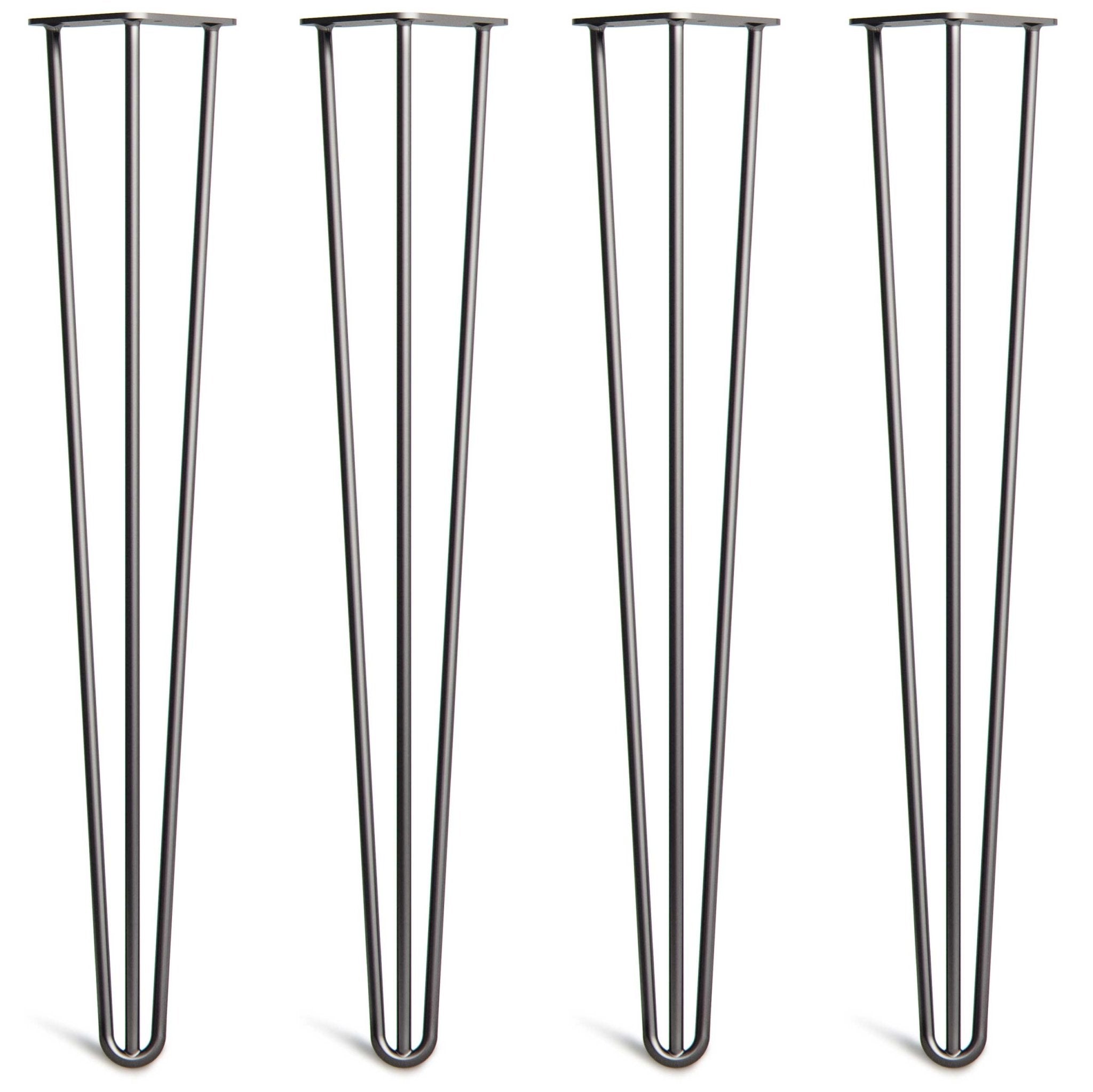 Black Hairpin Legs-28" / 71cm - Desk & Dining Table-3 Rod-The Hairpin Leg Co.