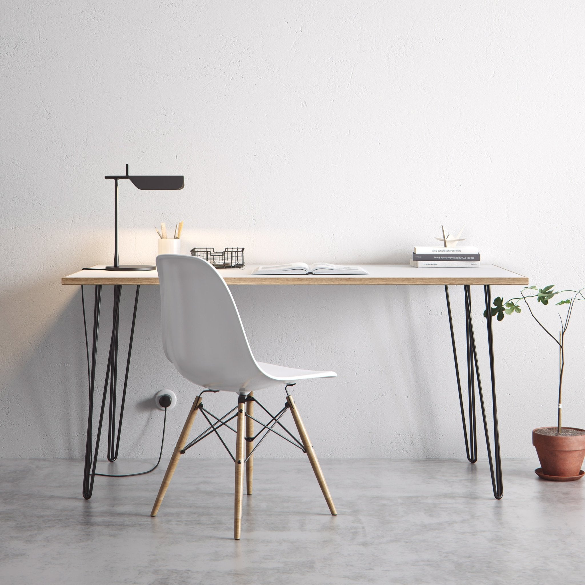 Black Hairpin Legs-28" / 71cm - Desk & Dining Table-3 Rod-The Hairpin Leg Co.