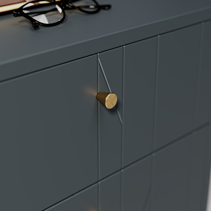 Conical 18mm Knob-Brushed Brass--The Hairpin Leg Co.