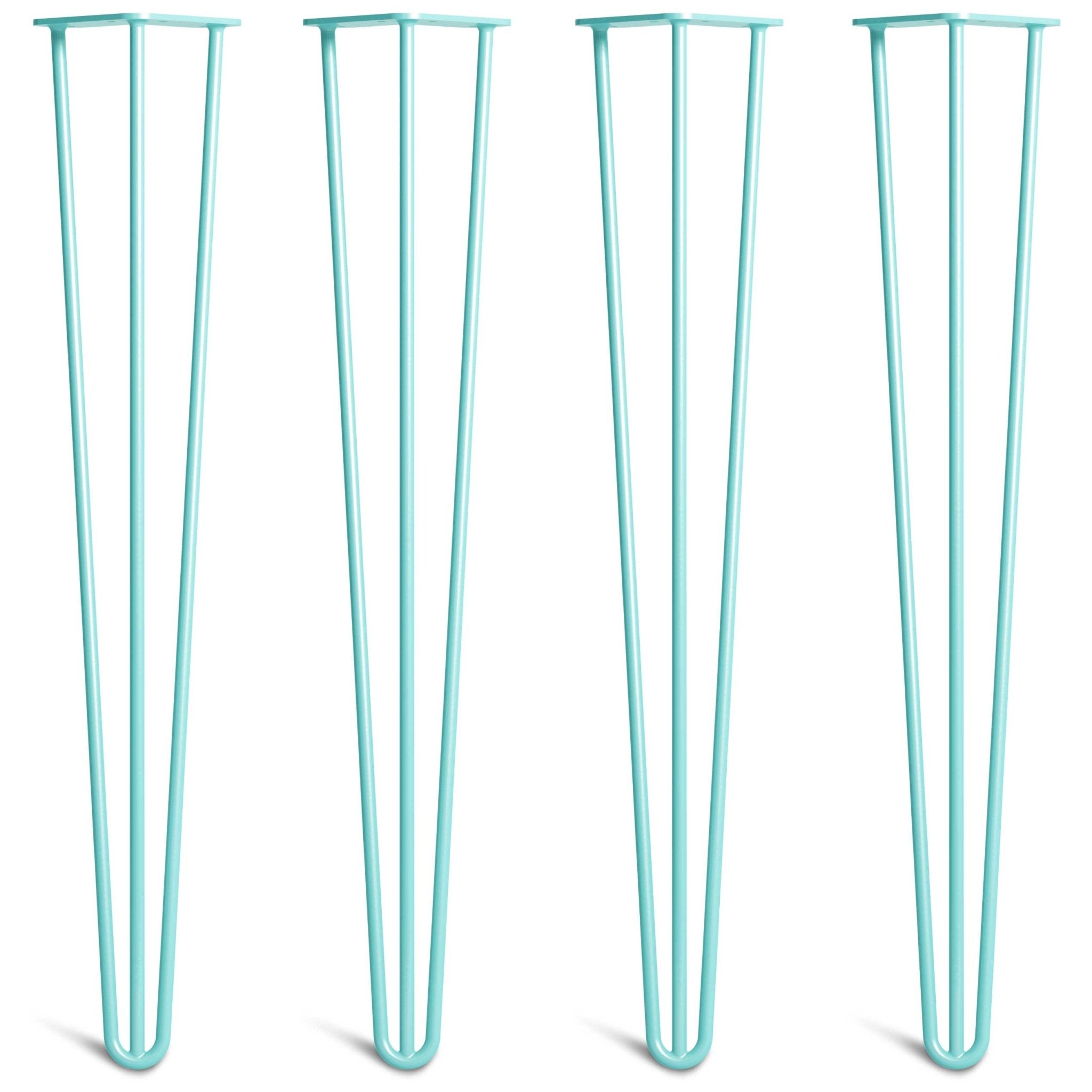 Duck Egg Blue Hairpin Legs-28" / 71cm - Desk & Dining Table-3 Rod-The Hairpin Leg Co.