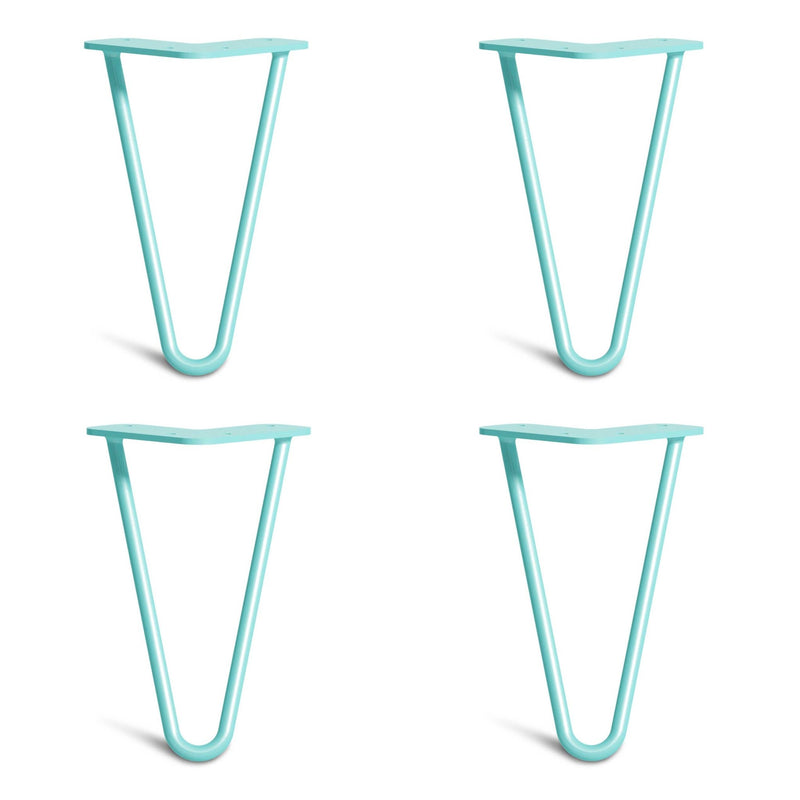 Duck Egg Blue Hairpin Legs-4" / 10cm - Furniture Feet-2 Rod-The Hairpin Leg Co.