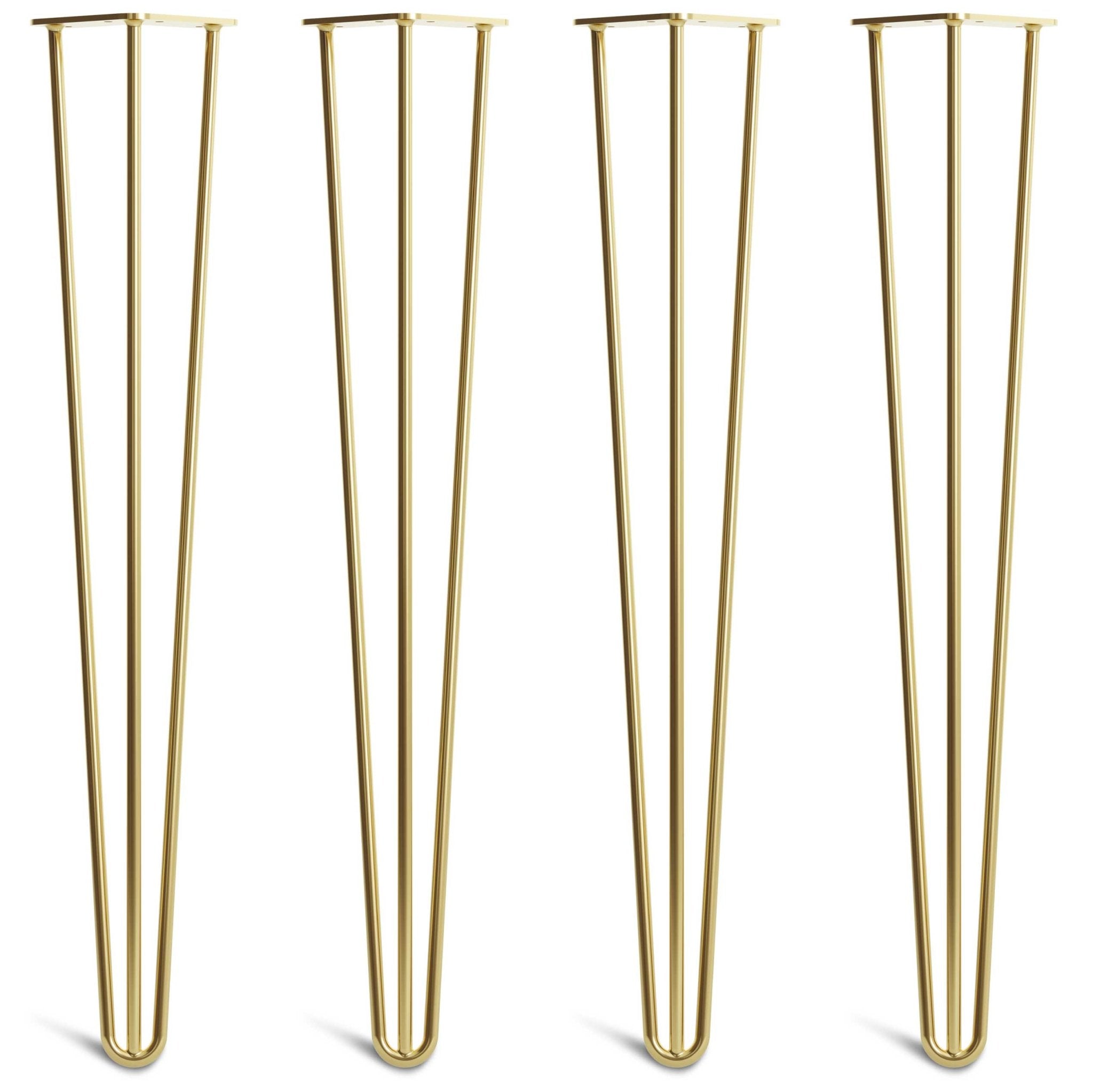 Gold Hairpin Legs-28" / 71cm - Desk & Dining Table-3 Rod-The Hairpin Leg Co.
