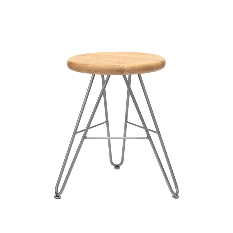 Hairpin Stool, Oak-40cm / 16inch - Low Stool-Clear Coat-The Hairpin Leg Co.