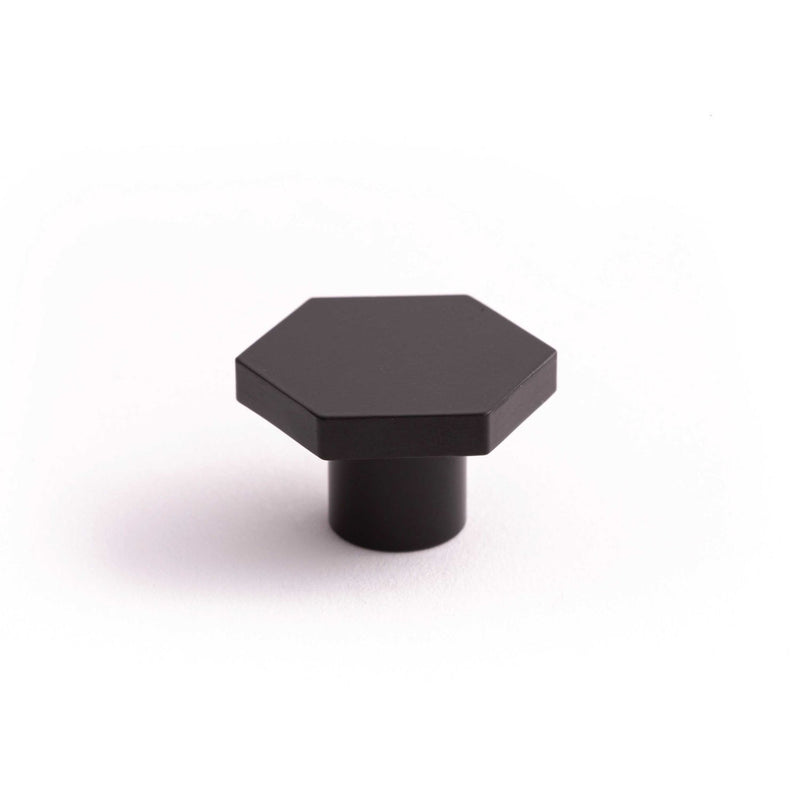 Hex 30mm Knob-Matt Black--The Hairpin Leg Co.