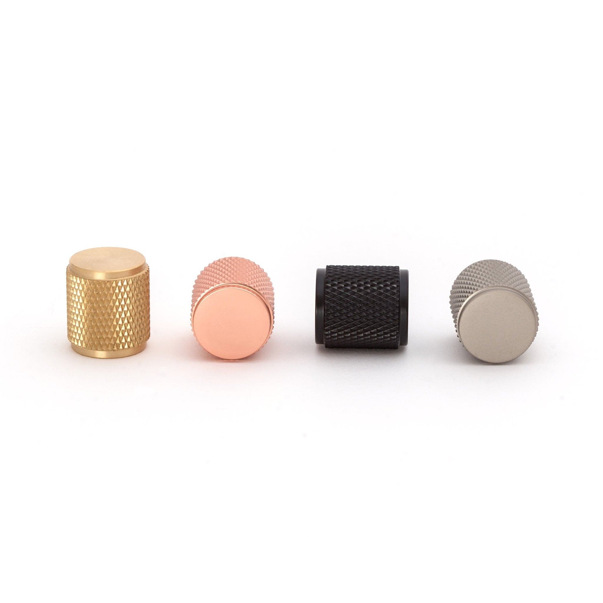 Knurl 18mm Knob-Brushed Brass--The Hairpin Leg Co.