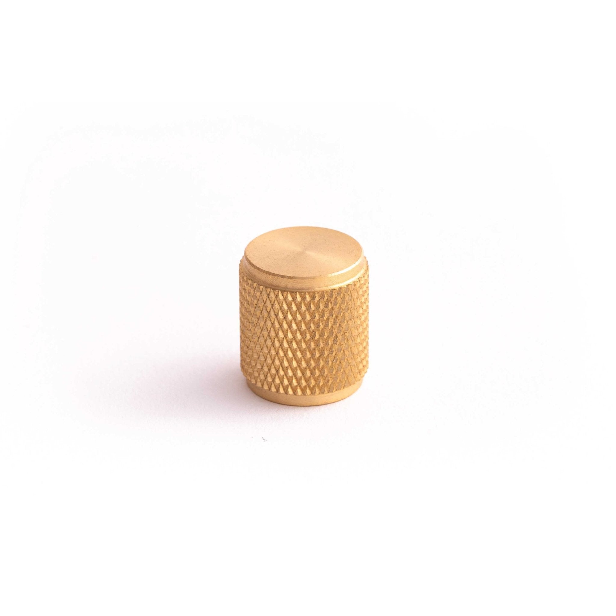 Knurl 18mm Knob-Brushed Brass--The Hairpin Leg Co.