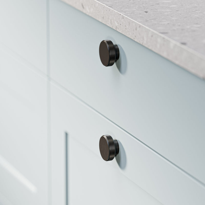 Knurl 40mm Knob-Matt Black--The Hairpin Leg Co.