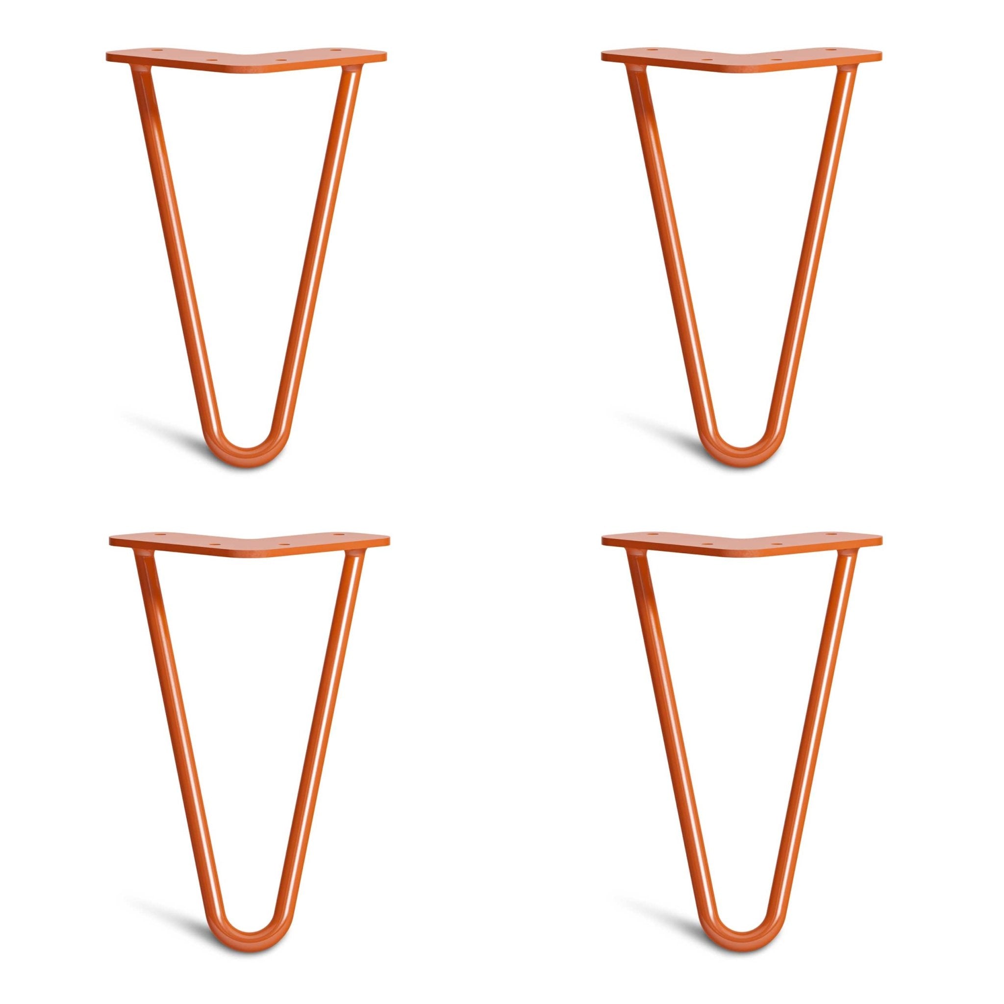 Orange Hairpin Legs-4" / 10cm - Furniture Feet-2 Rod-The Hairpin Leg Co.
