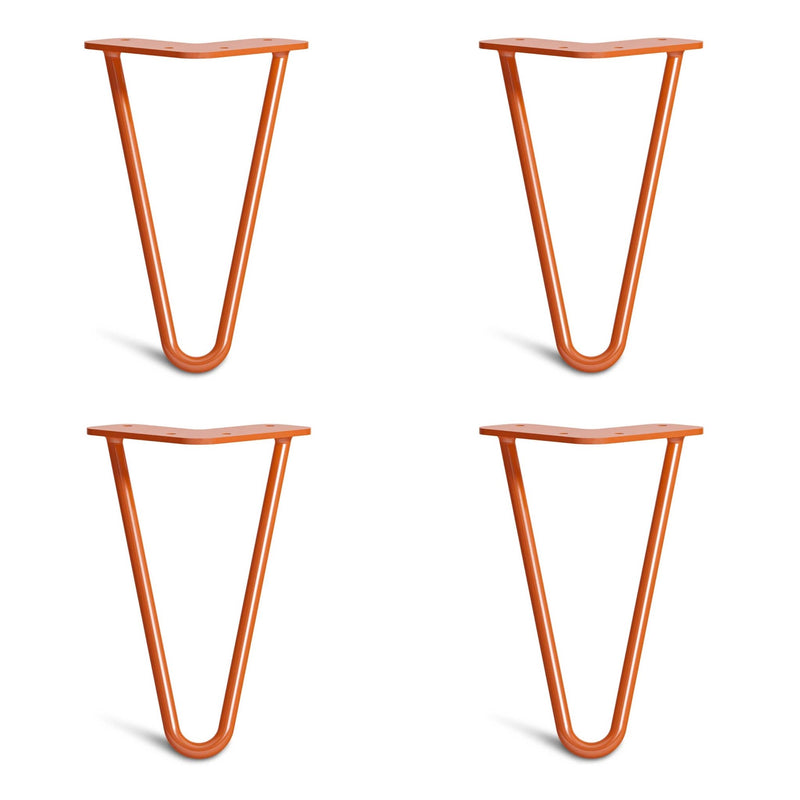 Orange Hairpin Legs-4" / 10cm - Furniture Feet-2 Rod-The Hairpin Leg Co.