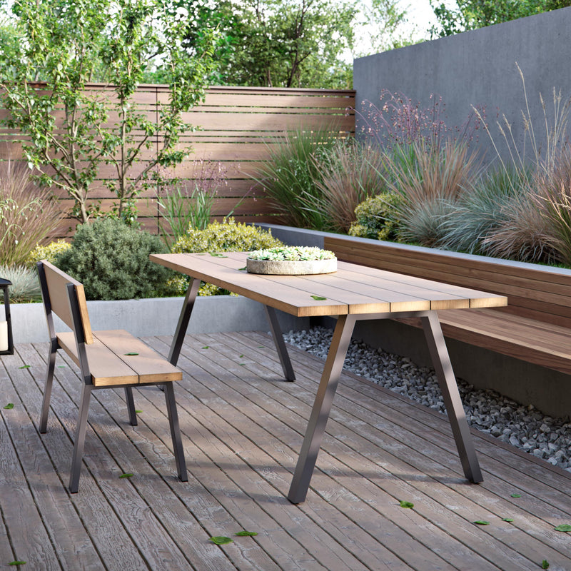 Outdoor Back Bench-Outdoor Grey--The Hairpin Leg Co.