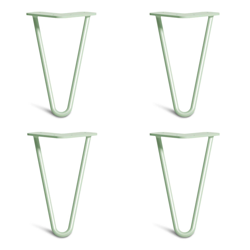 Pastel Green Hairpin Legs-4" / 10cm - Furniture Feet-2 Rod-The Hairpin Leg Co.