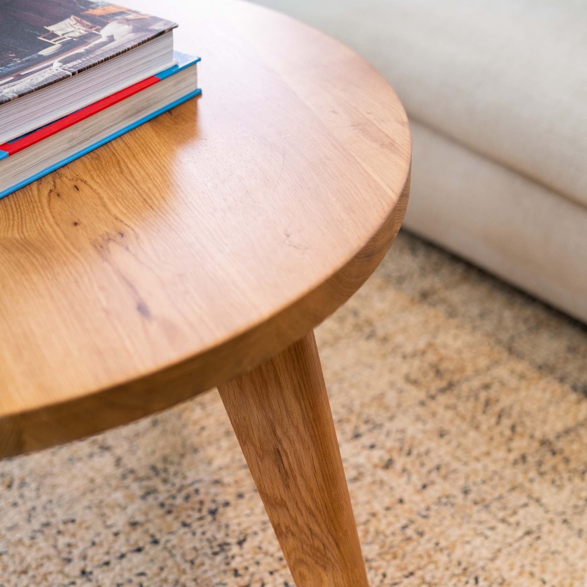 Round Solid Oak Table Top-Ø 120cm x 3.2cm--The Hairpin Leg Co.