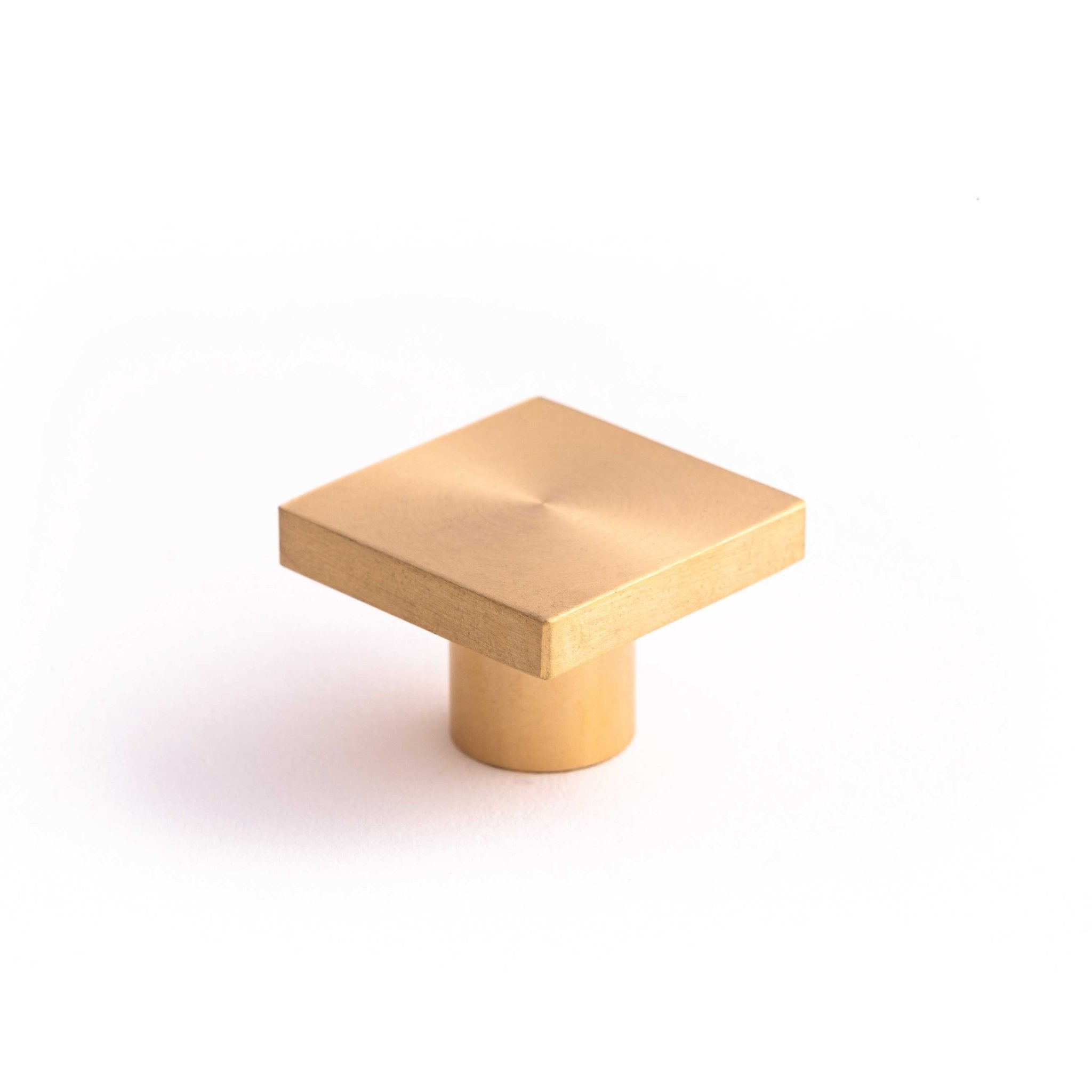 Square 30mm Knob-Brushed Brass--The Hairpin Leg Co.