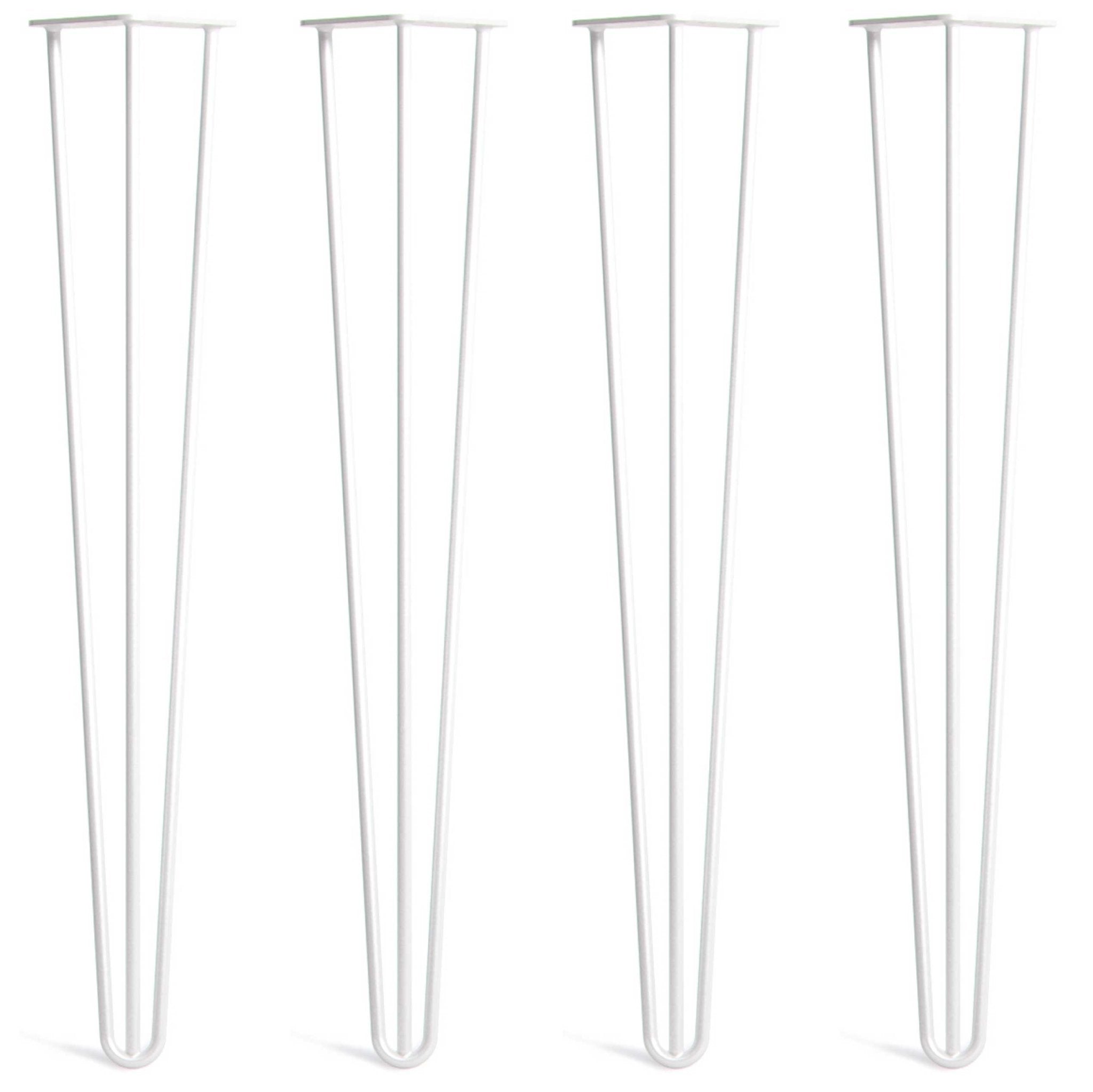 White Hairpin Legs-28" / 71cm - Desk & Dining Table-3 Rod-The Hairpin Leg Co.