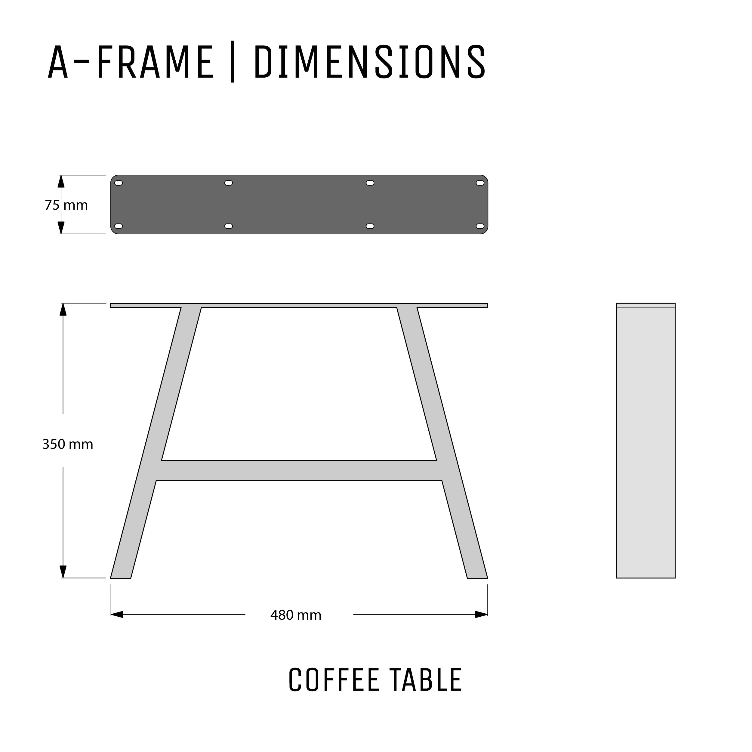 A-Frame Industrial legs | 35cm Coffee Table