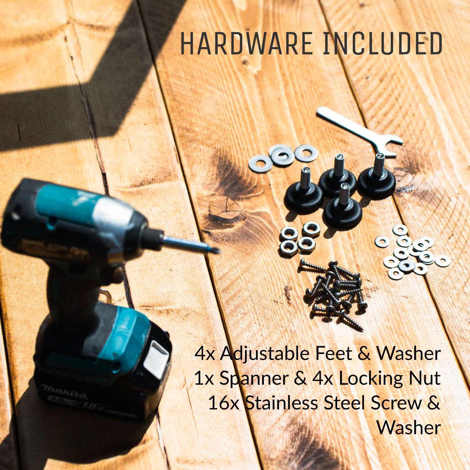 V-Frame Industrial legs, with Outdoor Hardware Pack | 71cm Table