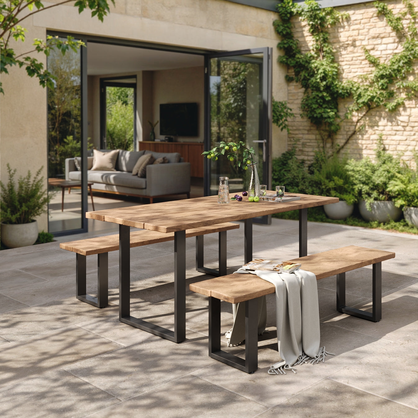 Square Industrial Legs, with Outdoor Hardware Pack | 71cm Table