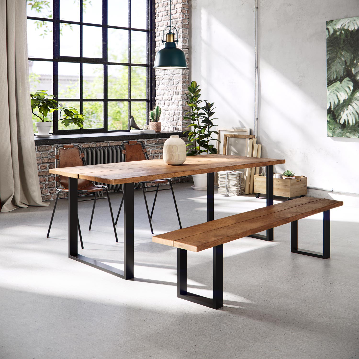 Square Industrial Legs | 71cm Table Wide