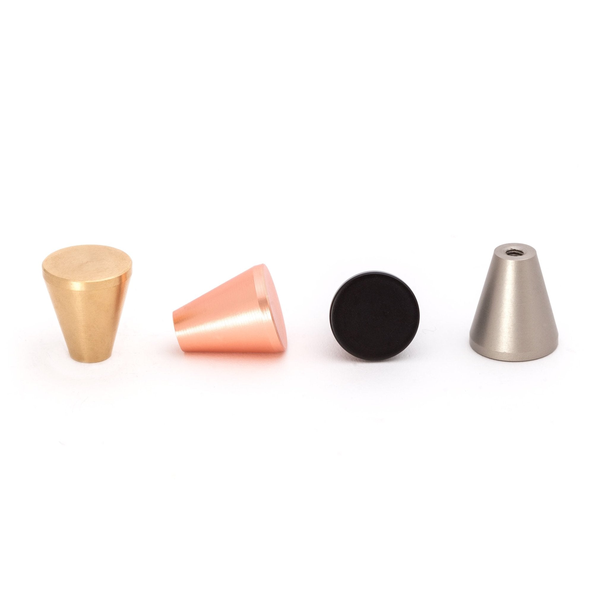 Conical 18mm Knob-Brushed Brass--The Hairpin Leg Co.