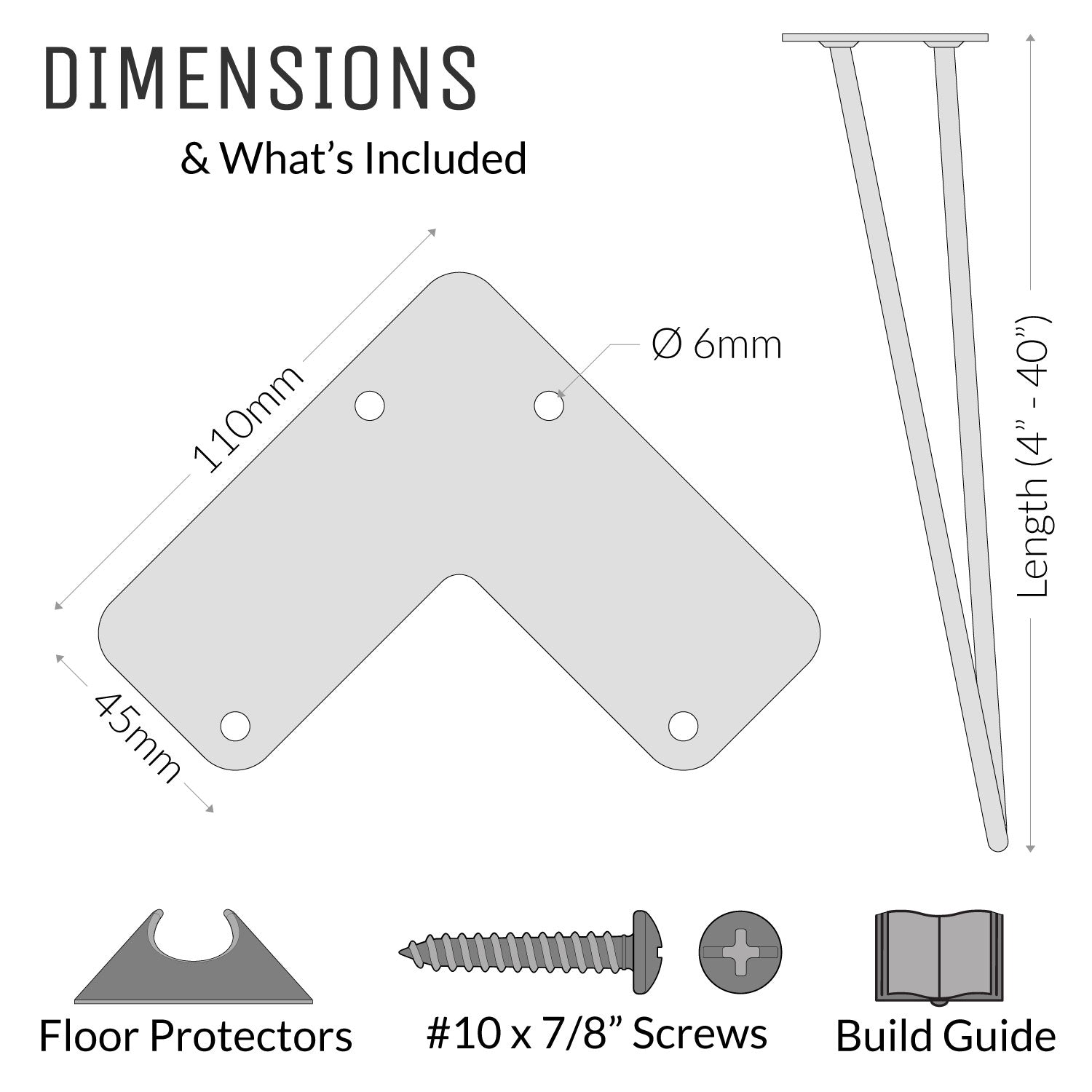 35cm Hairpin Legs - Coffee Table