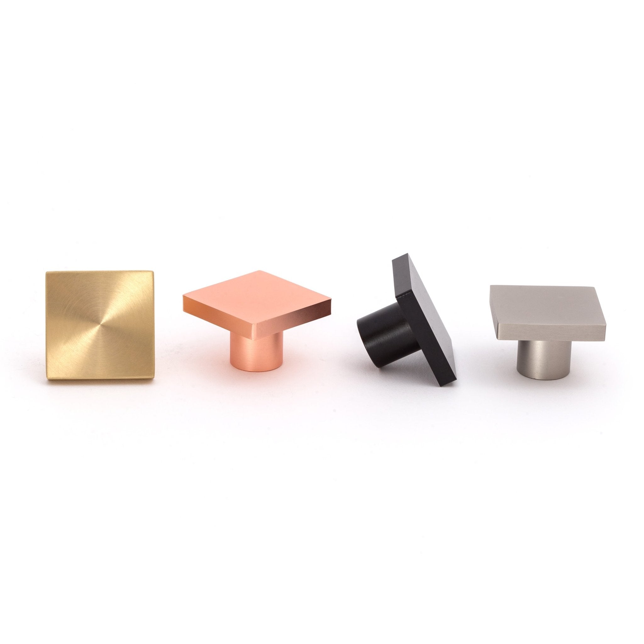 Square 30mm Knob-Brushed Brass--The Hairpin Leg Co.