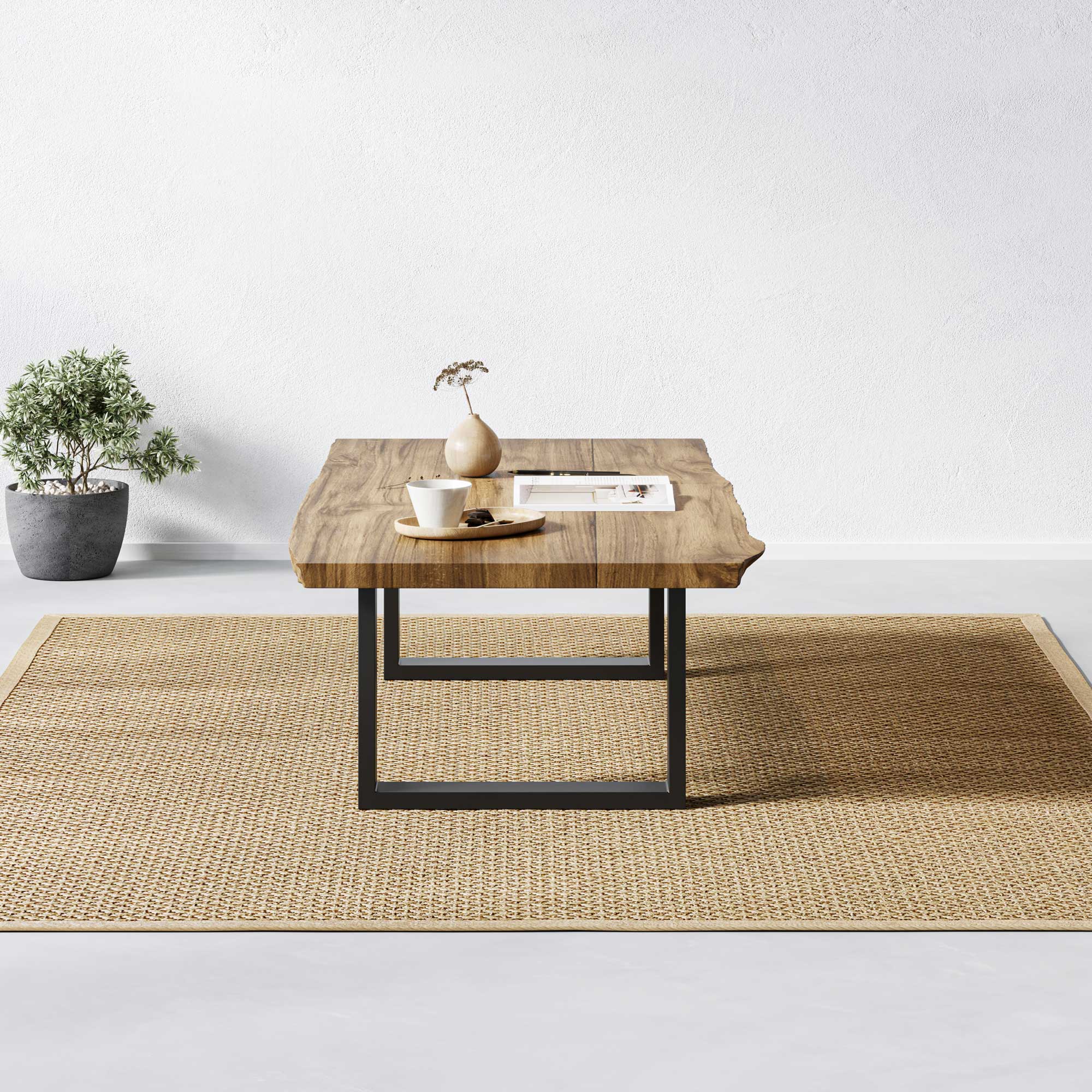 Square Industrial legs-Coffee Table (H35cm x W48cm)-Black-The Hairpin Leg Co.