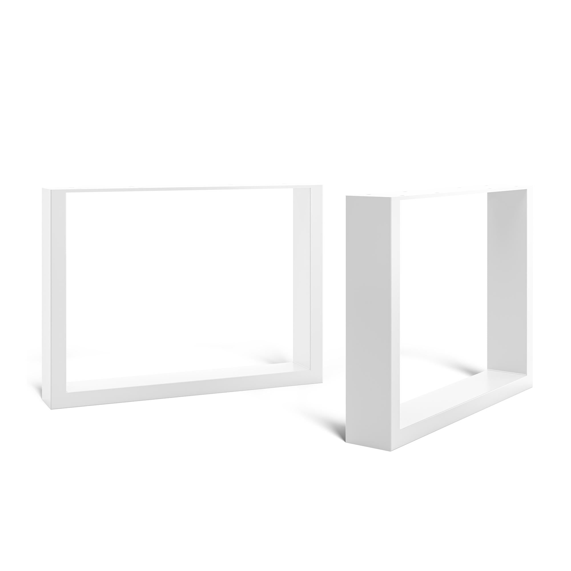 Square Industrial legs-Coffee Table (H35cm x W48cm)-White-The Hairpin Leg Co.