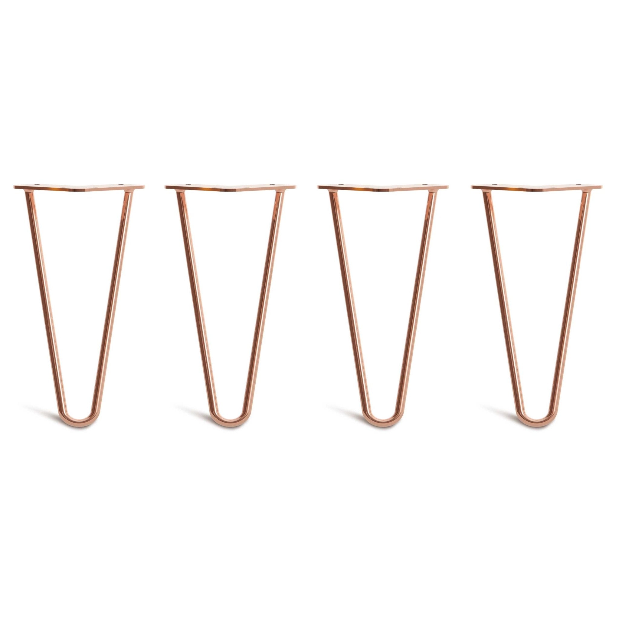 25cm Hairpin Legs - Low Coffee Table-2 Rod-Copper-The Hairpin Leg Co.