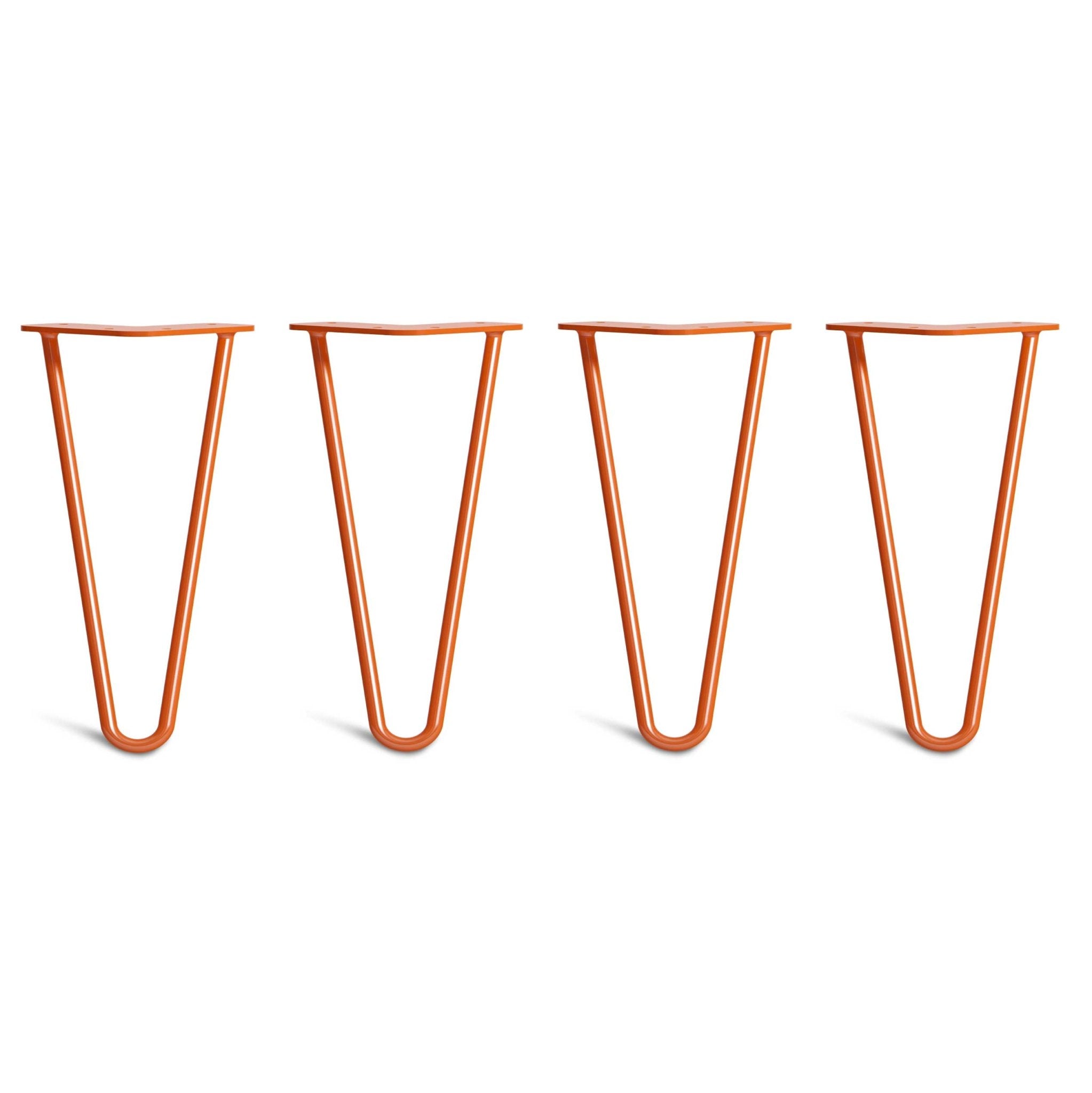 25cm Hairpin Legs - Low Coffee Table-2 Rod-Orange-The Hairpin Leg Co.