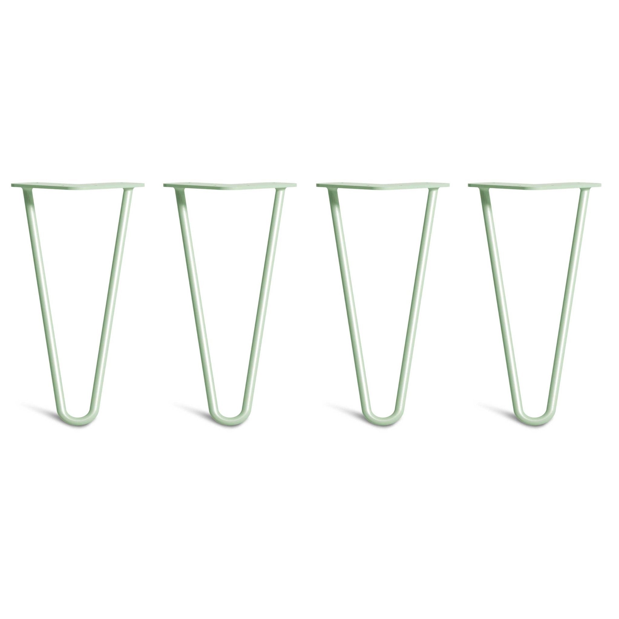 25cm Hairpin Legs - Low Coffee Table-2 Rod-Pastel Green-The Hairpin Leg Co.