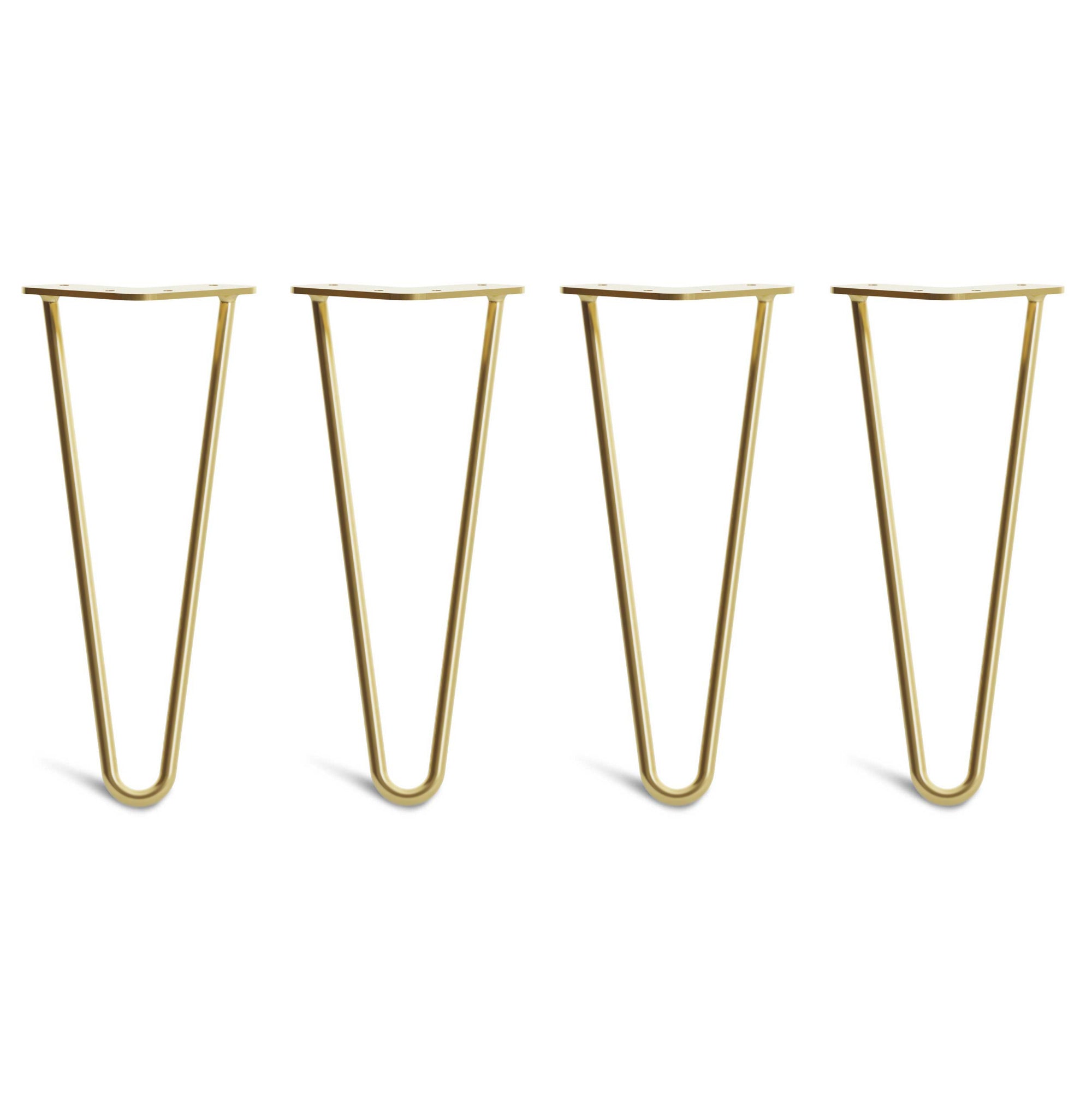 30cm Hairpin Legs - Low Coffee Table-2 Rod-Satin Brass-The Hairpin Leg Co.