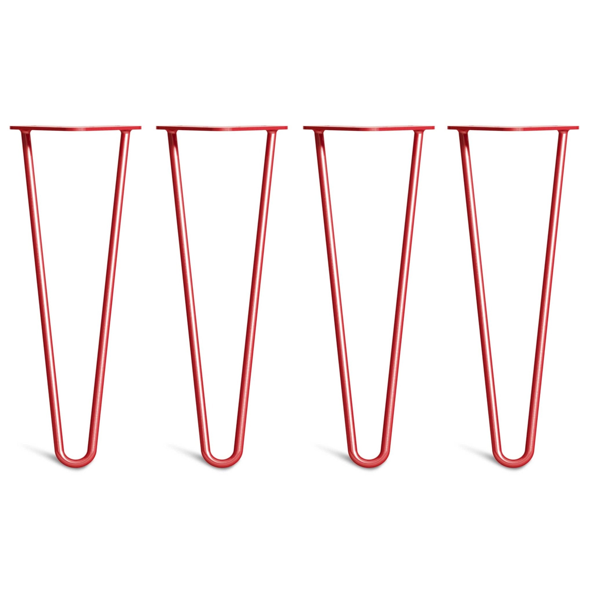 35cm Hairpin Legs - Coffee Table-2 Rod-Red-The Hairpin Leg Co.