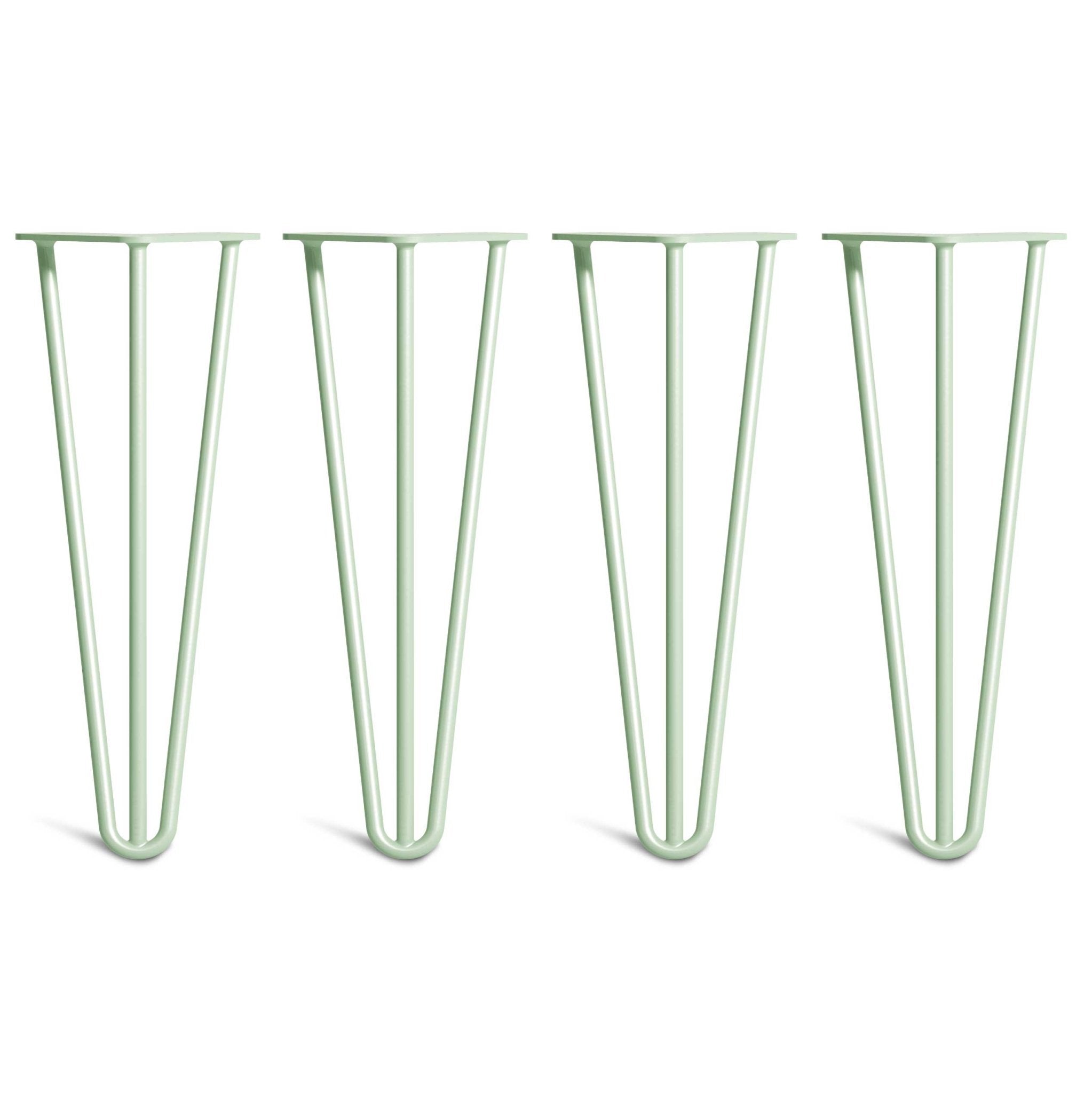 35cm Hairpin Legs - Coffee Table-3 Rod-Pastel Green-The Hairpin Leg Co.