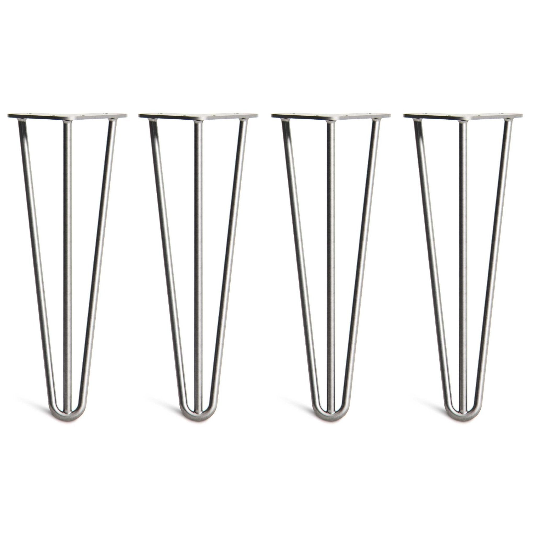 35cm Hairpin Legs - Coffee Table-3 Rod-Raw Steel-The Hairpin Leg Co.