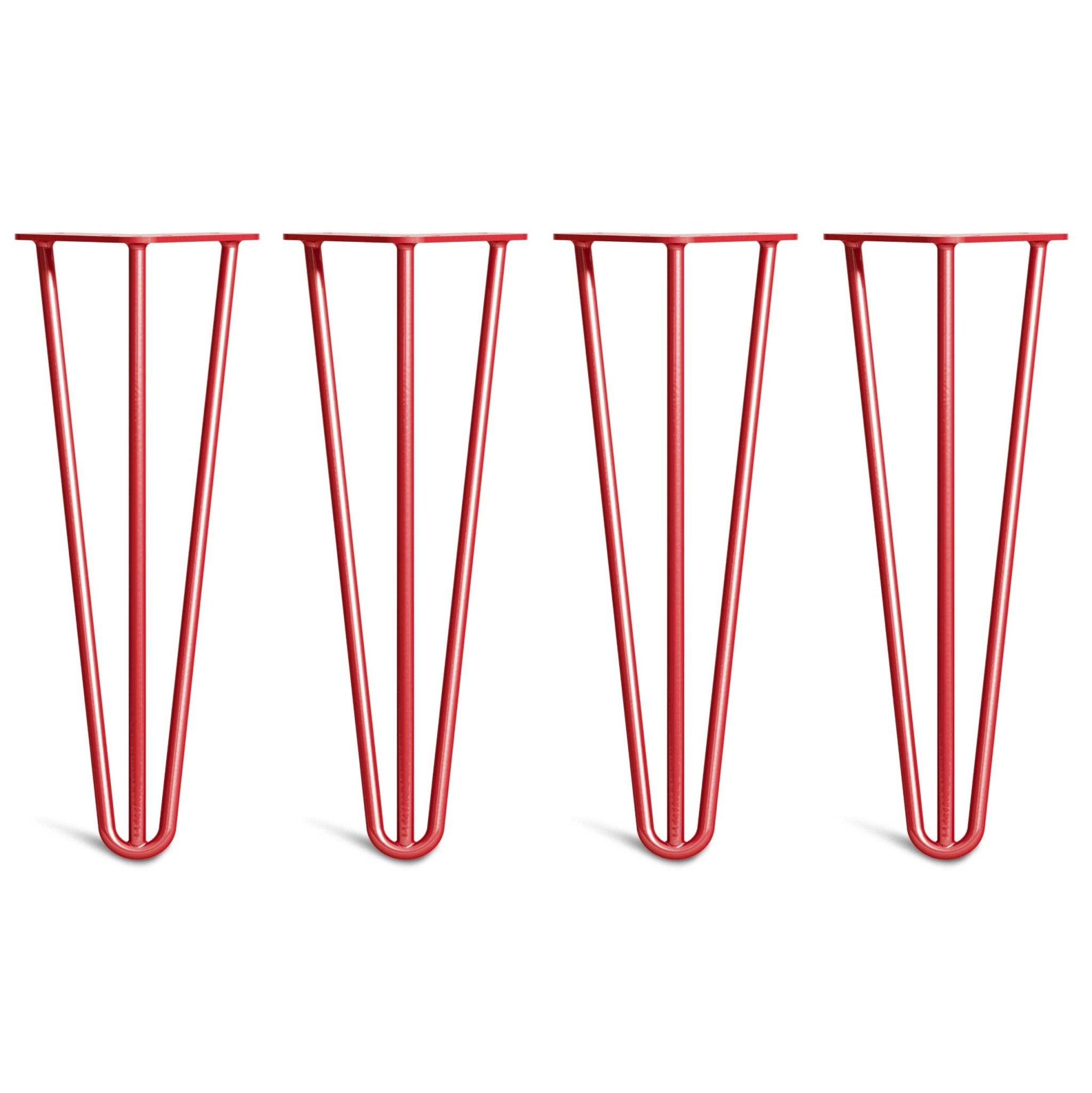 35cm Hairpin Legs - Coffee Table-3 Rod-Red-The Hairpin Leg Co.