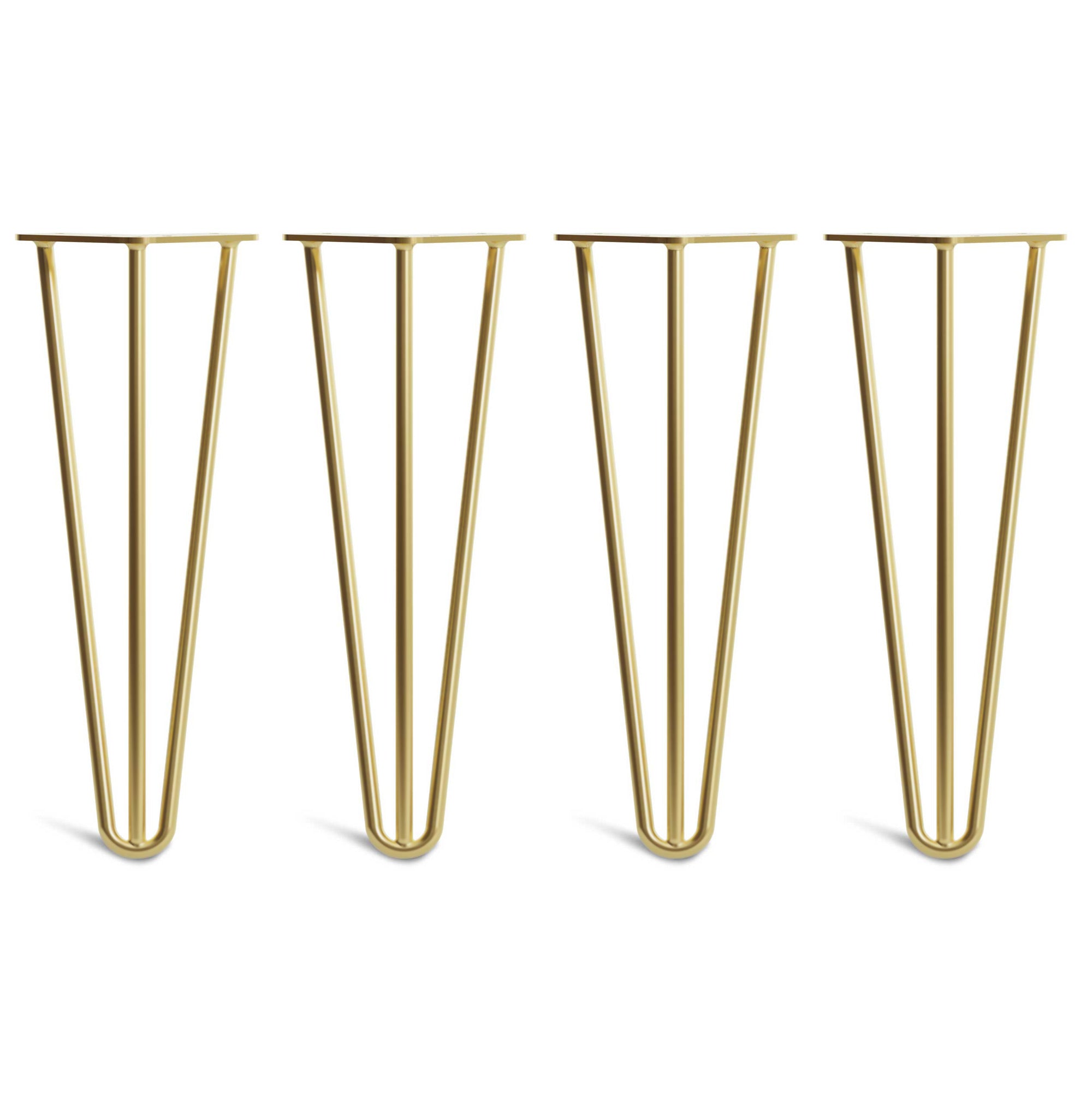 35cm Hairpin Legs - Coffee Table-3 Rod-Satin Brass-The Hairpin Leg Co.