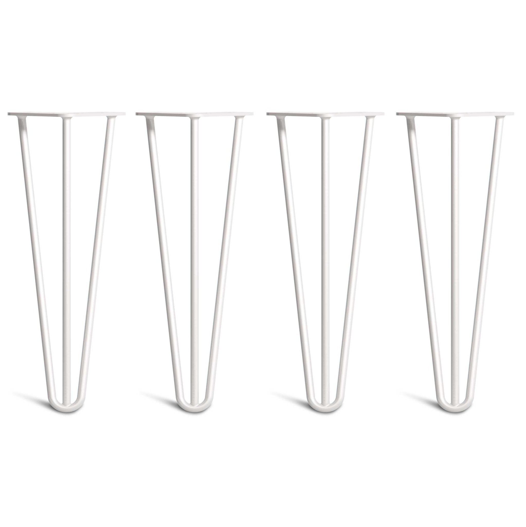 35cm Hairpin Legs - Coffee Table-3 Rod-White-The Hairpin Leg Co.